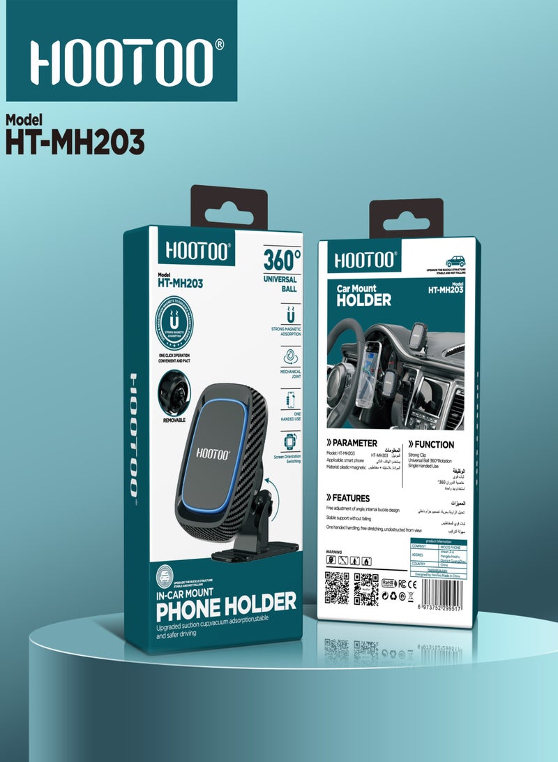 HooToo A strong magnetic car phone holder with 360-degree rotation. The magnetic phone holder is easy to mount on the dashboard or even the air vent. car mobile holder easy to use with one hand. It includes a car phone holder with a mounting bracket. mobile holder car  compatibles with all devices. - Image 3